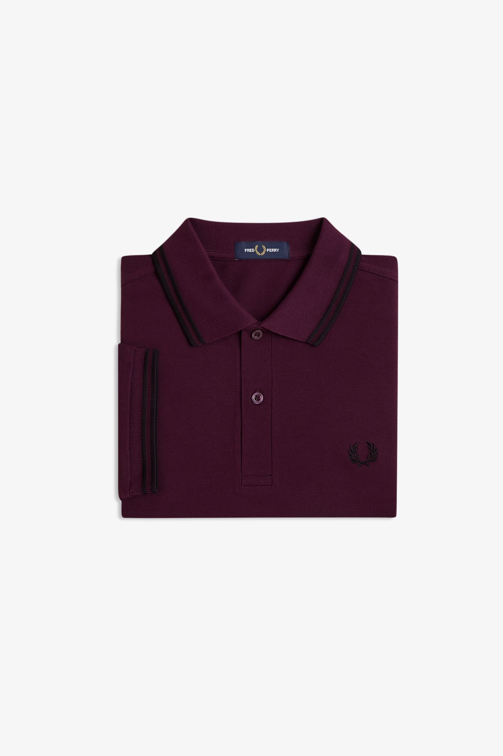 Fred Perry M3600 Twin Tipped Polo Shirt (Plum/Black)