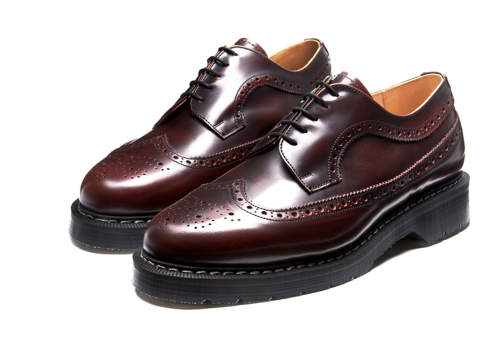 Solovair American Brogue Shoe Burgundy Rub-Off-UK 11 / EU 46