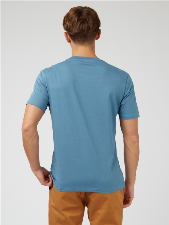 Ben Sherman Signature T-Shirt with Chest Pocket in Blue Shadow