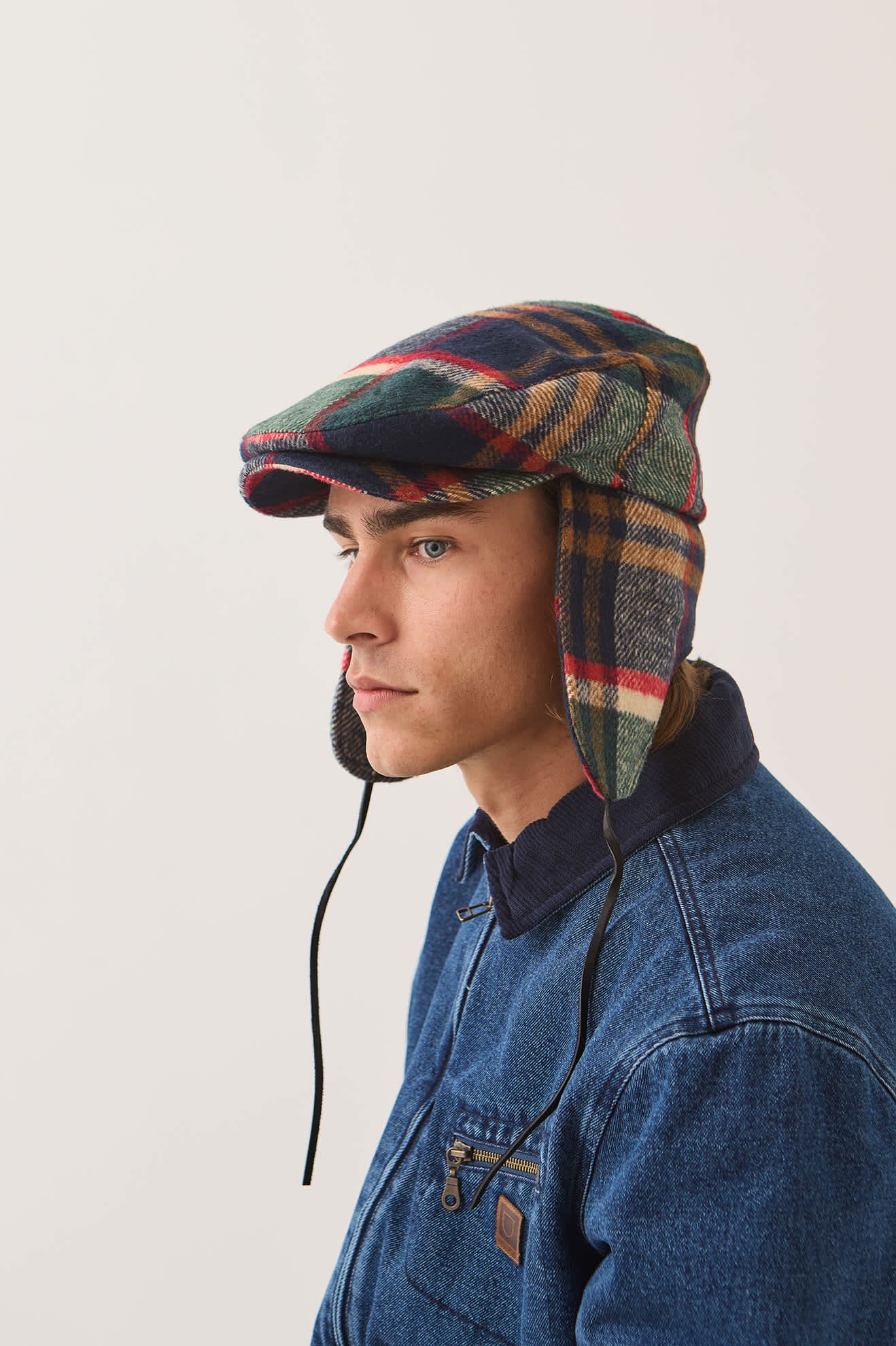 Brixton Barrel Earflap Snap Cap (Navy/Green/Red/Cream)