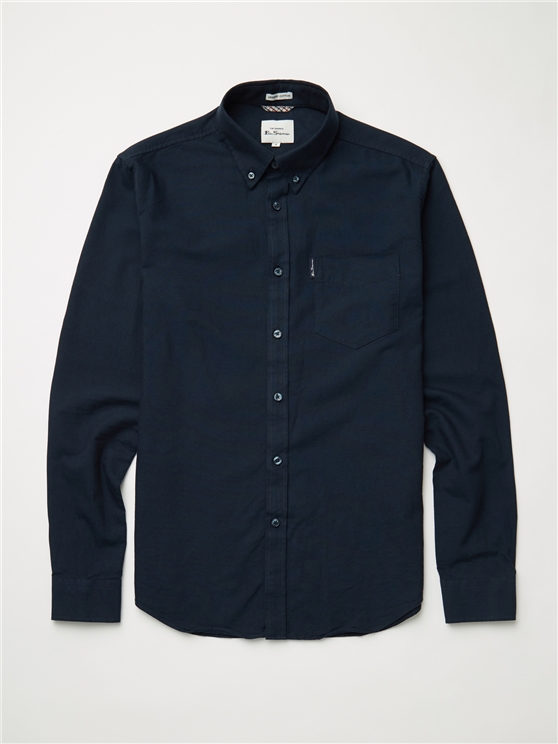 Ben Sherman Organic Oxford Long Sleeve Shirt in Dark Navy 