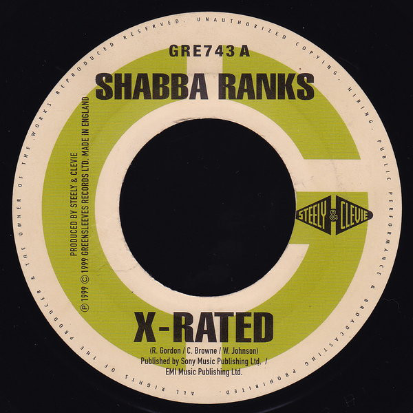 Shabba Ranks - X-Rated / Josey Wales - Clothes Get Common (7")