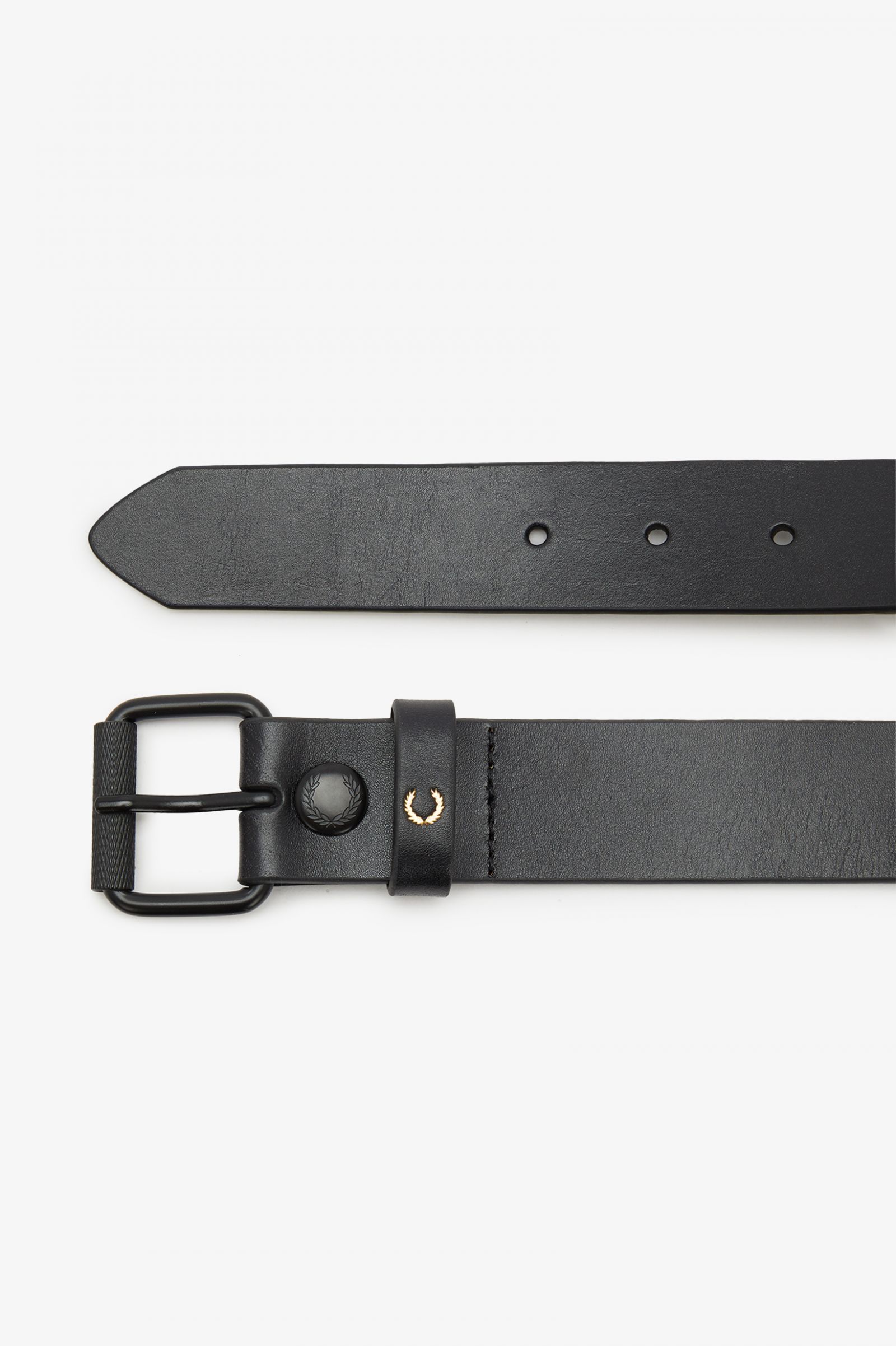 Fred Perry Burnished Leather Belt in Black