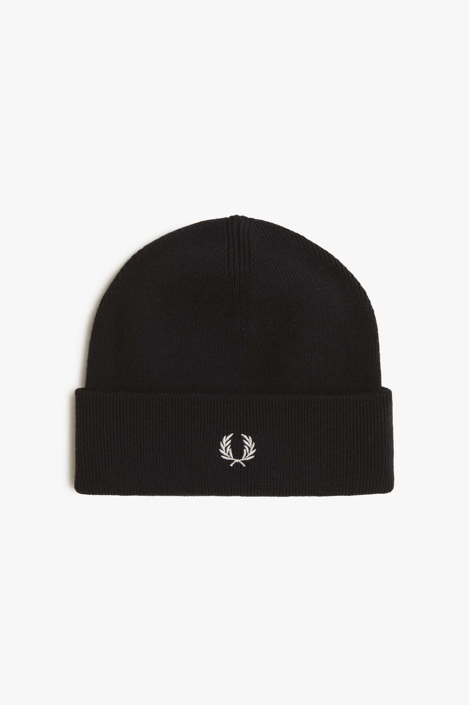 Fred Perry Classic  Beanie (Black/Snowwhite)