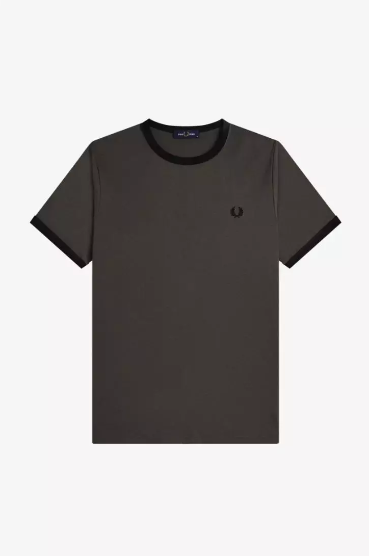 Fred Perry Ringer T-Shirt (Field Green/Black)