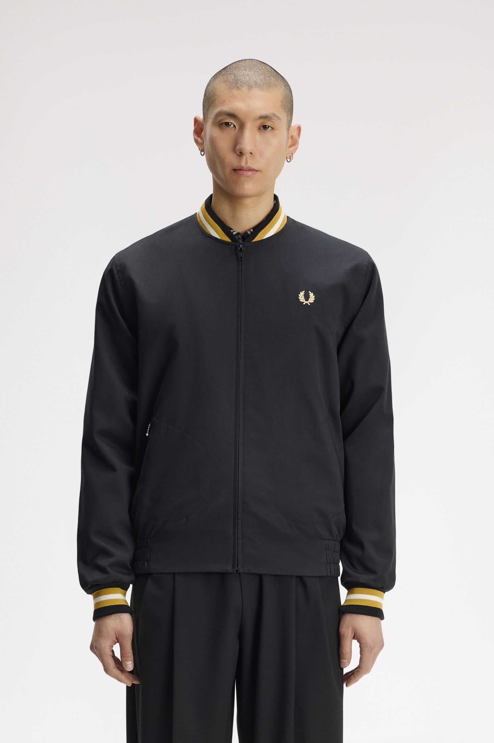 Fred Perry Twill Tennis Bomber Jacket (Black)