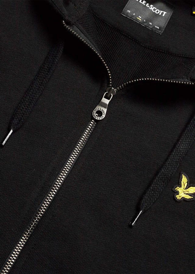 Lyle & Scott Zip Through Hoodie in Jet Black 