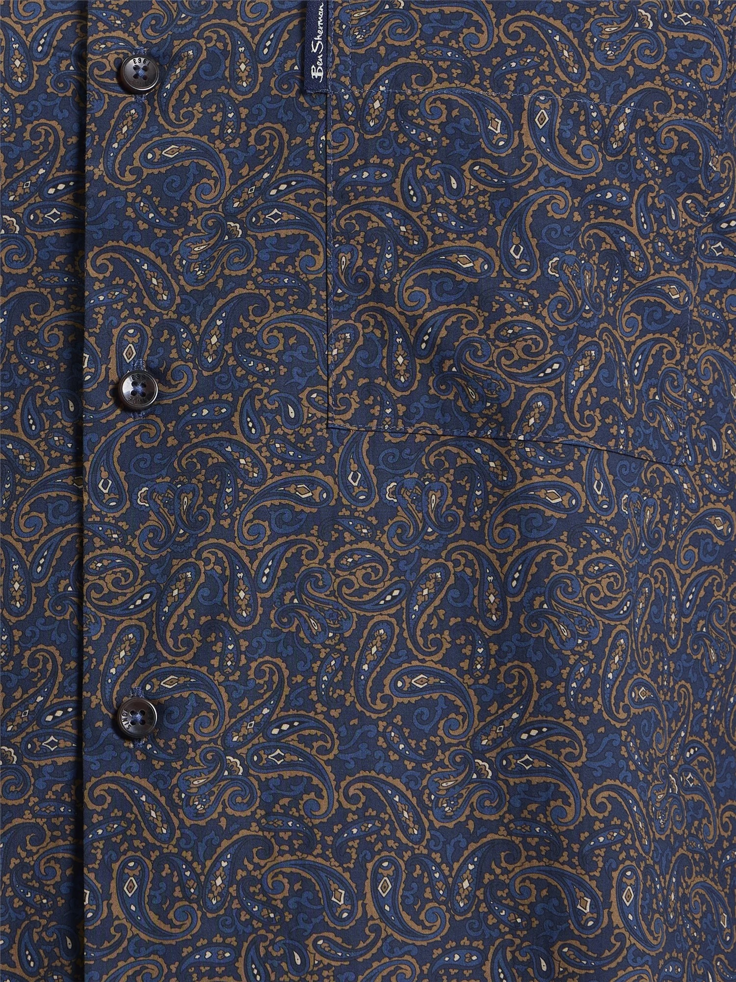 Ben Sherman Long Sleeve Paisley Print Shirt (Dark Navy) 