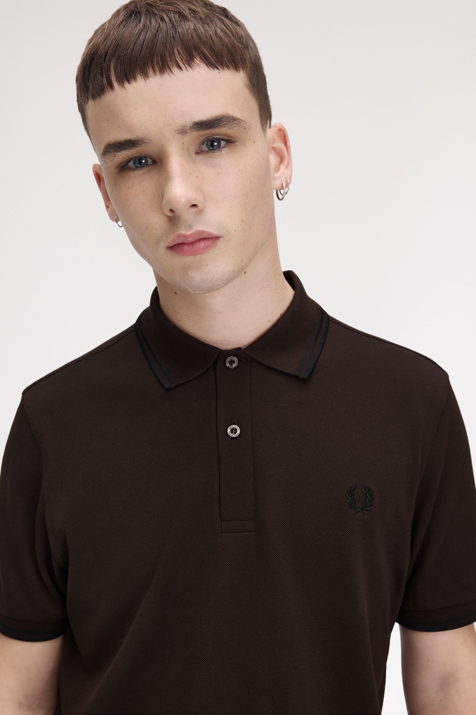Fred Perry M3600 Twin Tipped Polo Shirt (Rich Brown/Black)