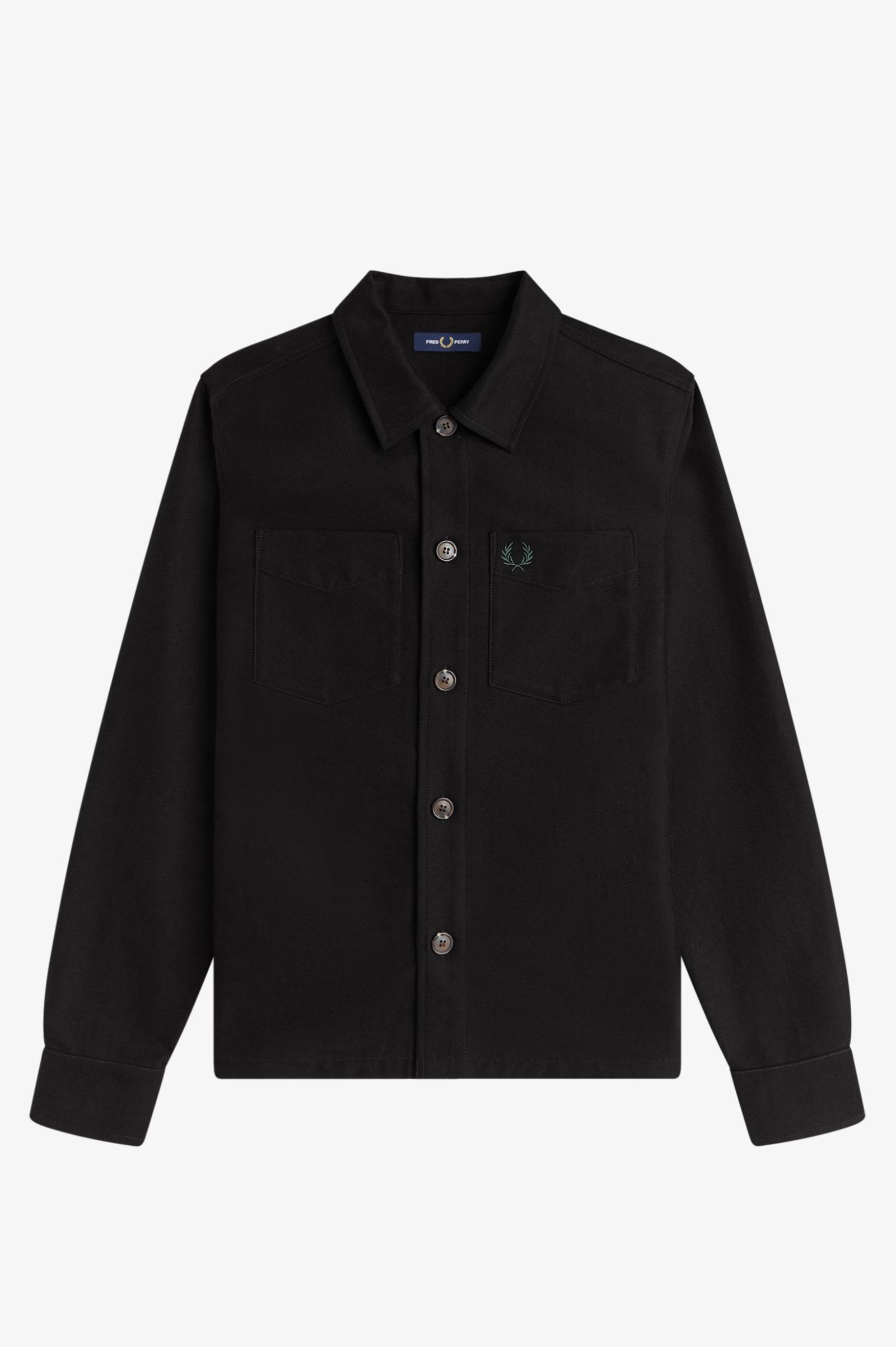Fred Perry Brushed Twill Overshirt (Black)