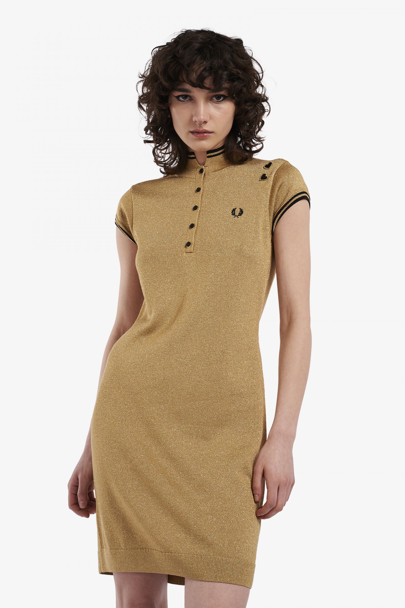 Fred Perry Amy Winehouse Foundation Strickkleid mit Metallic-Effekt