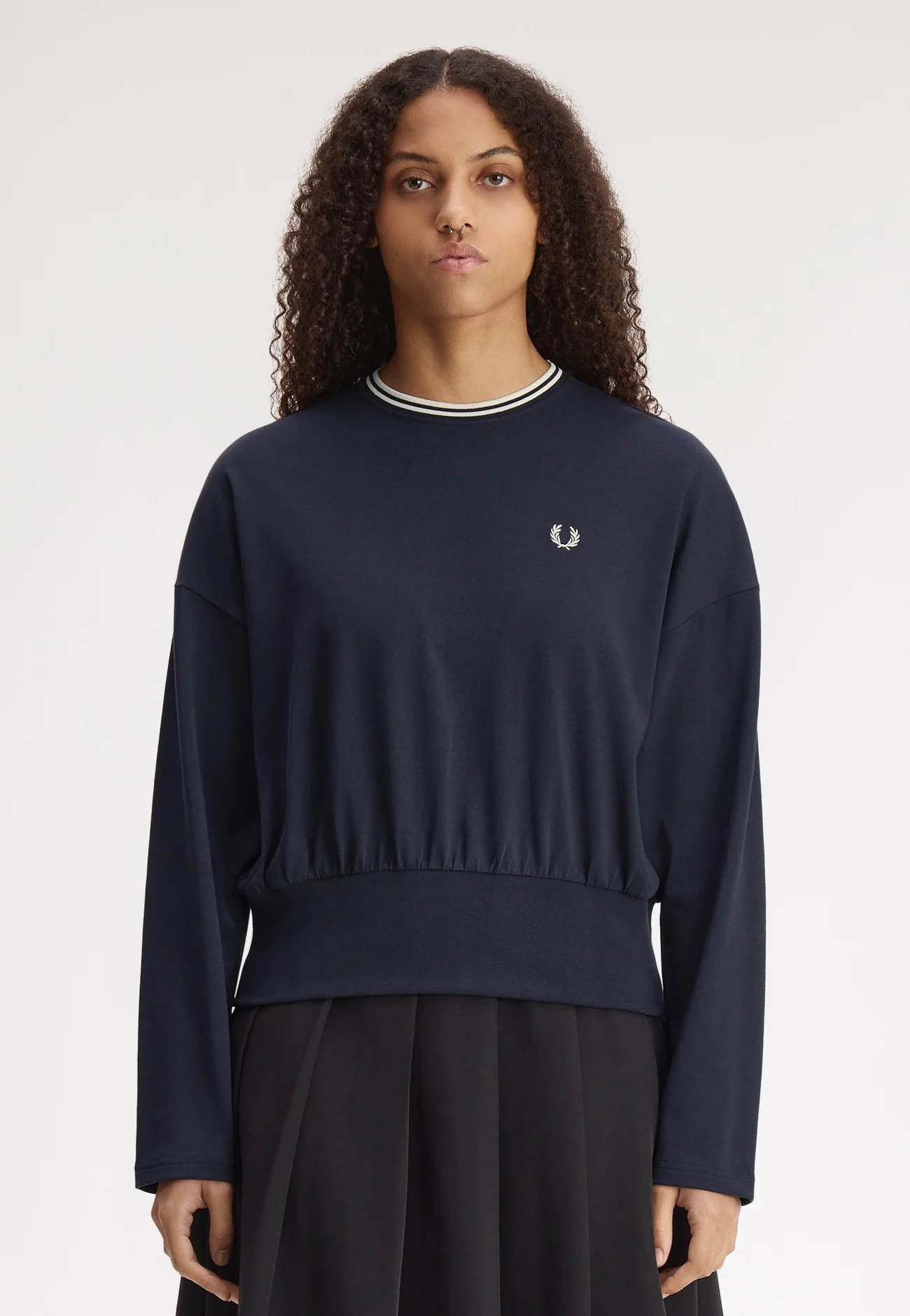 Fred Perry Twin Tipped L/S T-Shirt (Navy)
