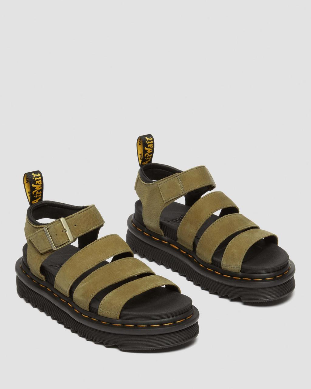 Blaire Tumbled Nubuck Sandalen (Muted Olive)