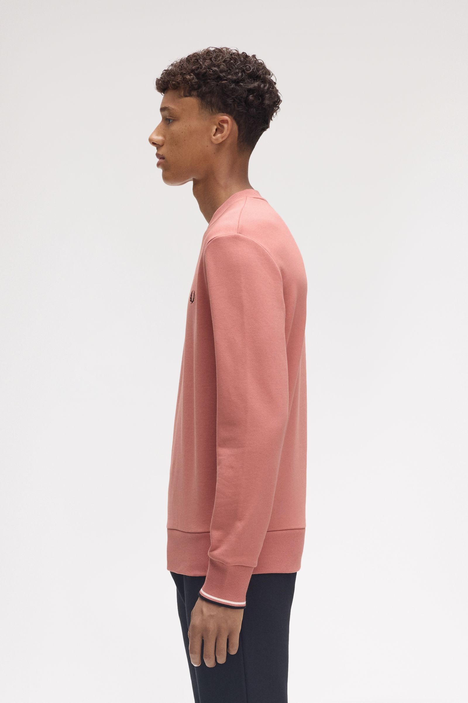 Fred Perry Crew Neck Sweatshirt in Putty Pink