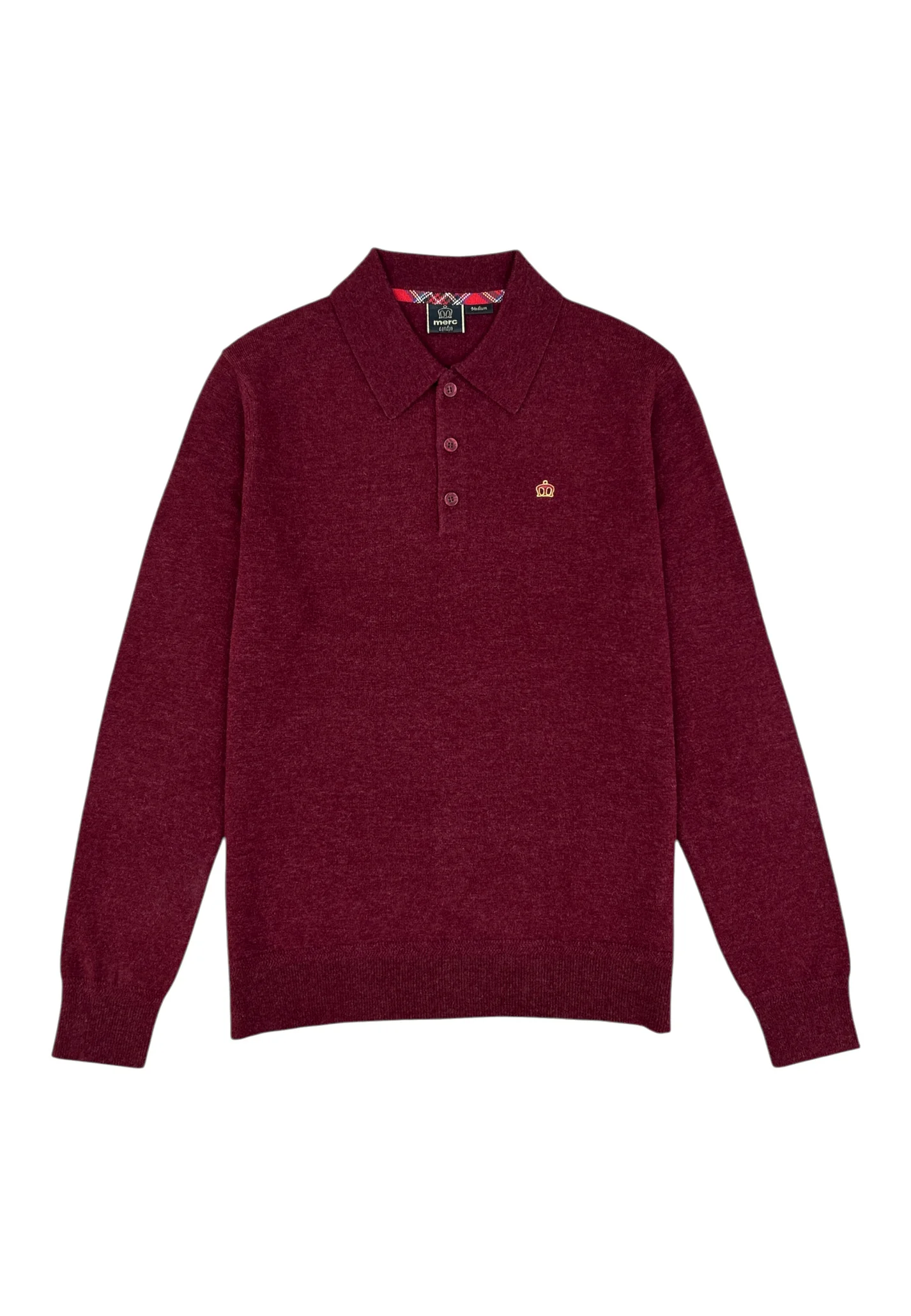 Merc Merino Wool Knit Polo Spey (Burgundy)