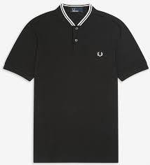 Fred Perry Shirt Bomber Collar Black