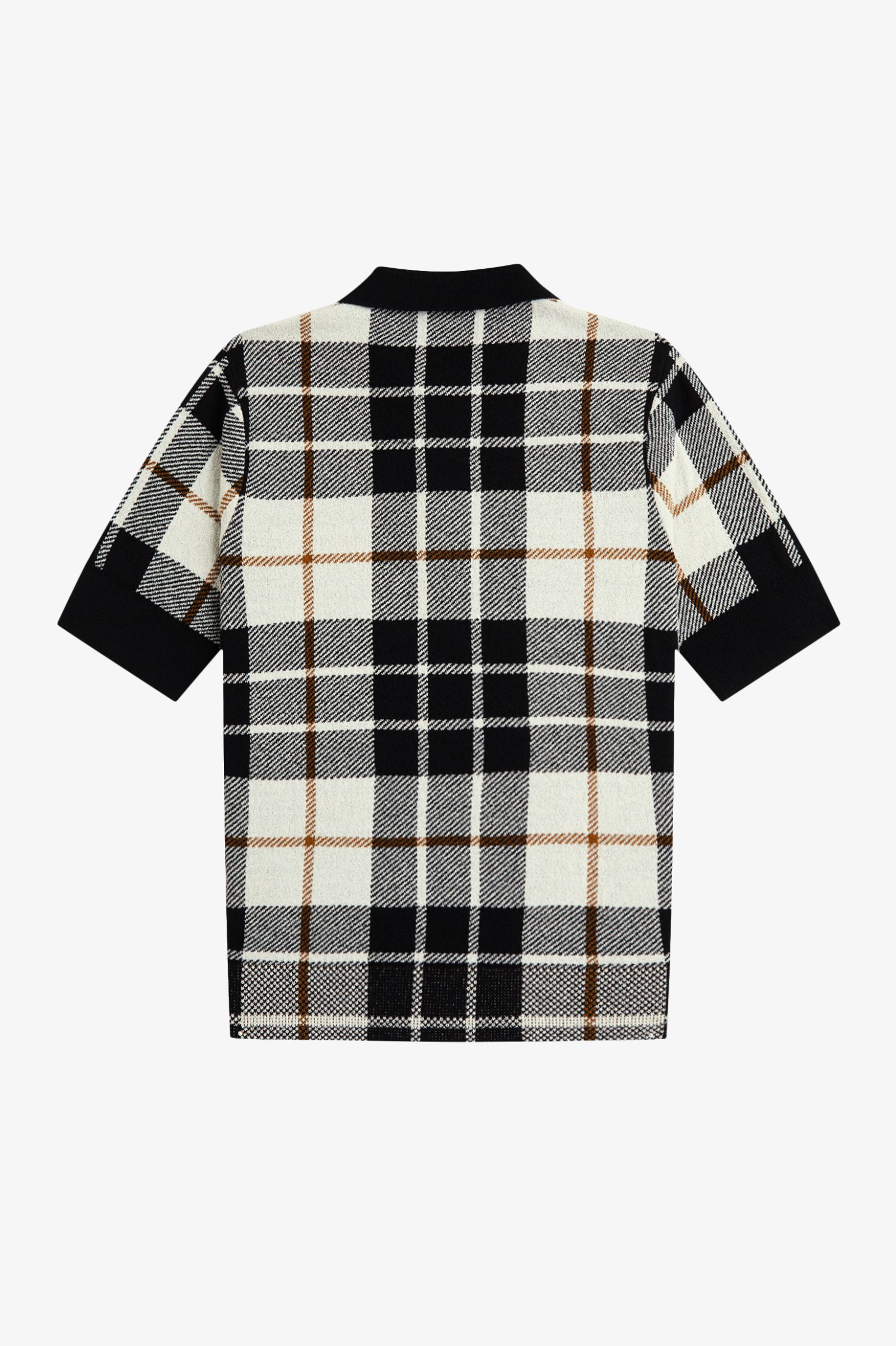 Fred Perry Boucle Tartan Knitted Shirt (Ecru)