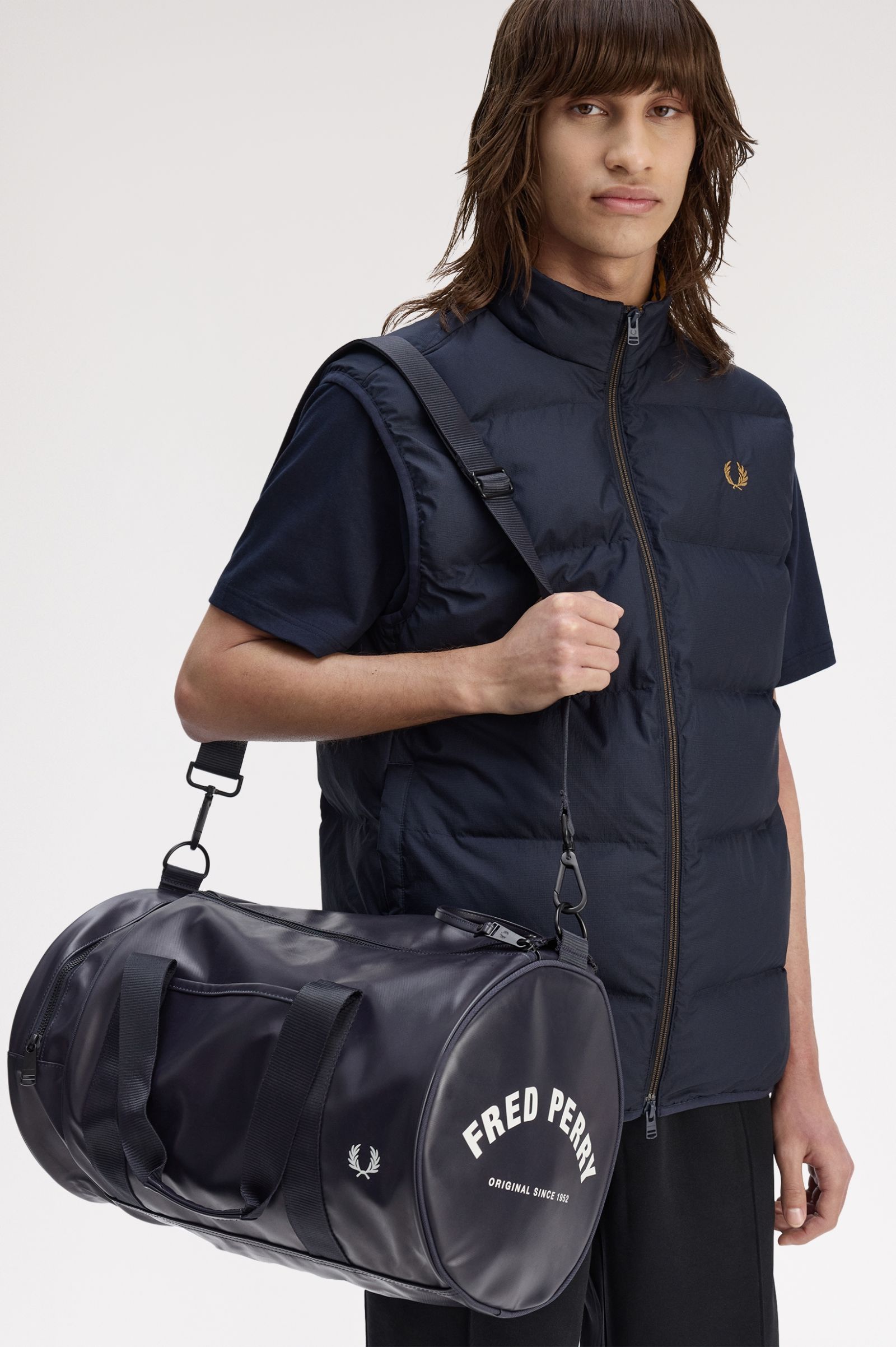 Fred Perry Tonal Classic Barrel Bag (Navy)