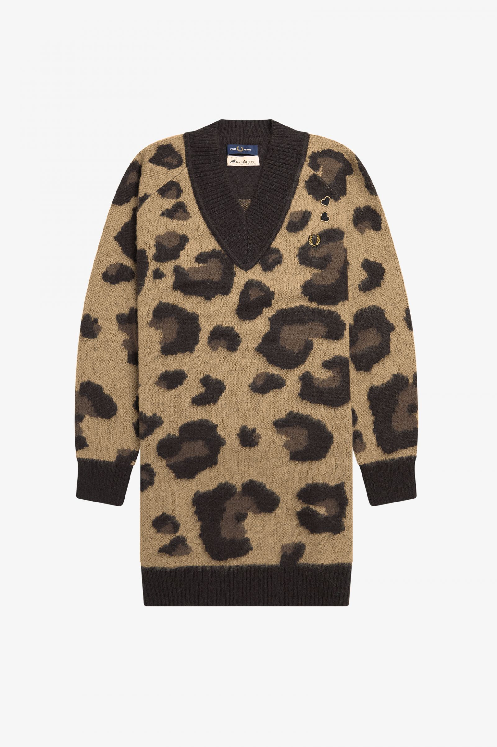 Fred Perry Amy Winehouse Foundation Leopard Knitted Dress