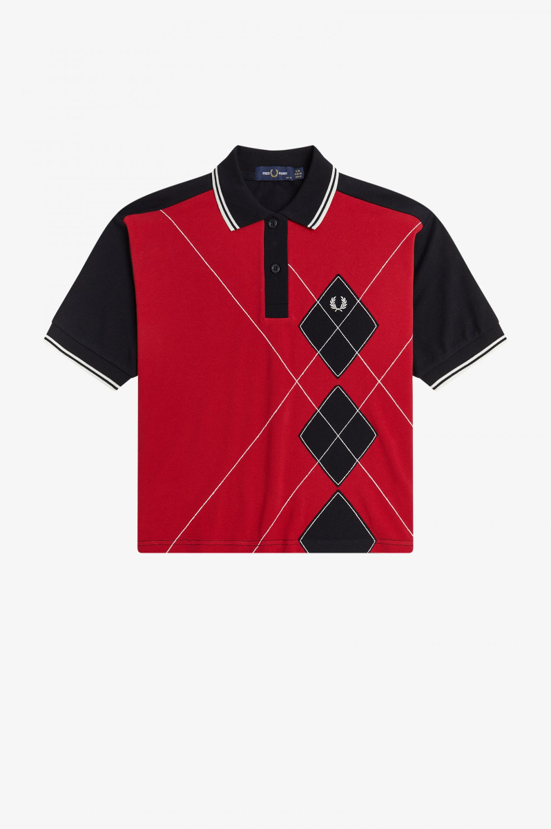 Fred Perry Harlequin Applique Polo Shirt Black-8