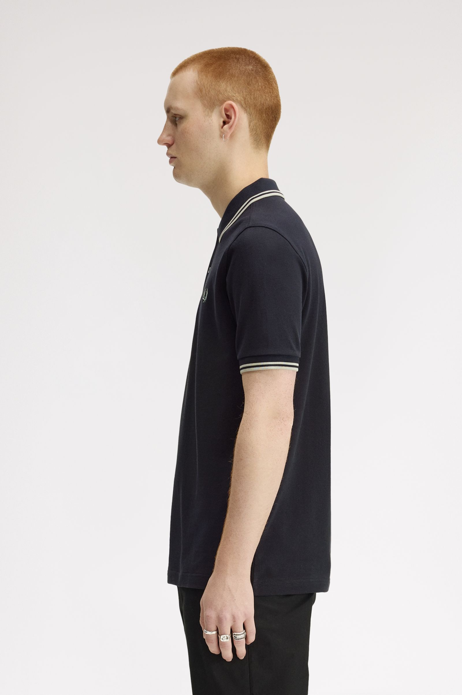 Fred Perry Twin Tipped Polo Shirt (Navy/Seagrass)