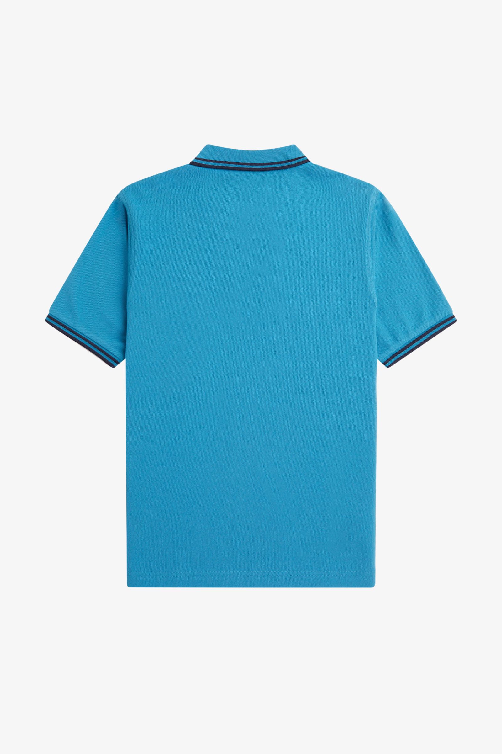 Fred Perry Damen Twin Tipped Polo Shirt (Runaway Bay Ocean / Black) 