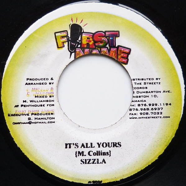 Sizzla – It's All Yours / 	Version Herbalist (7")                      