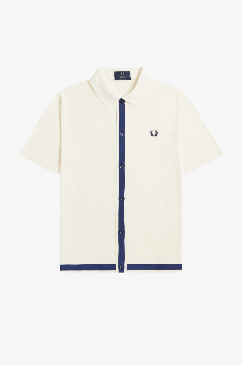 Fred Perry Reissues Pique Button Shirt Ecru-S