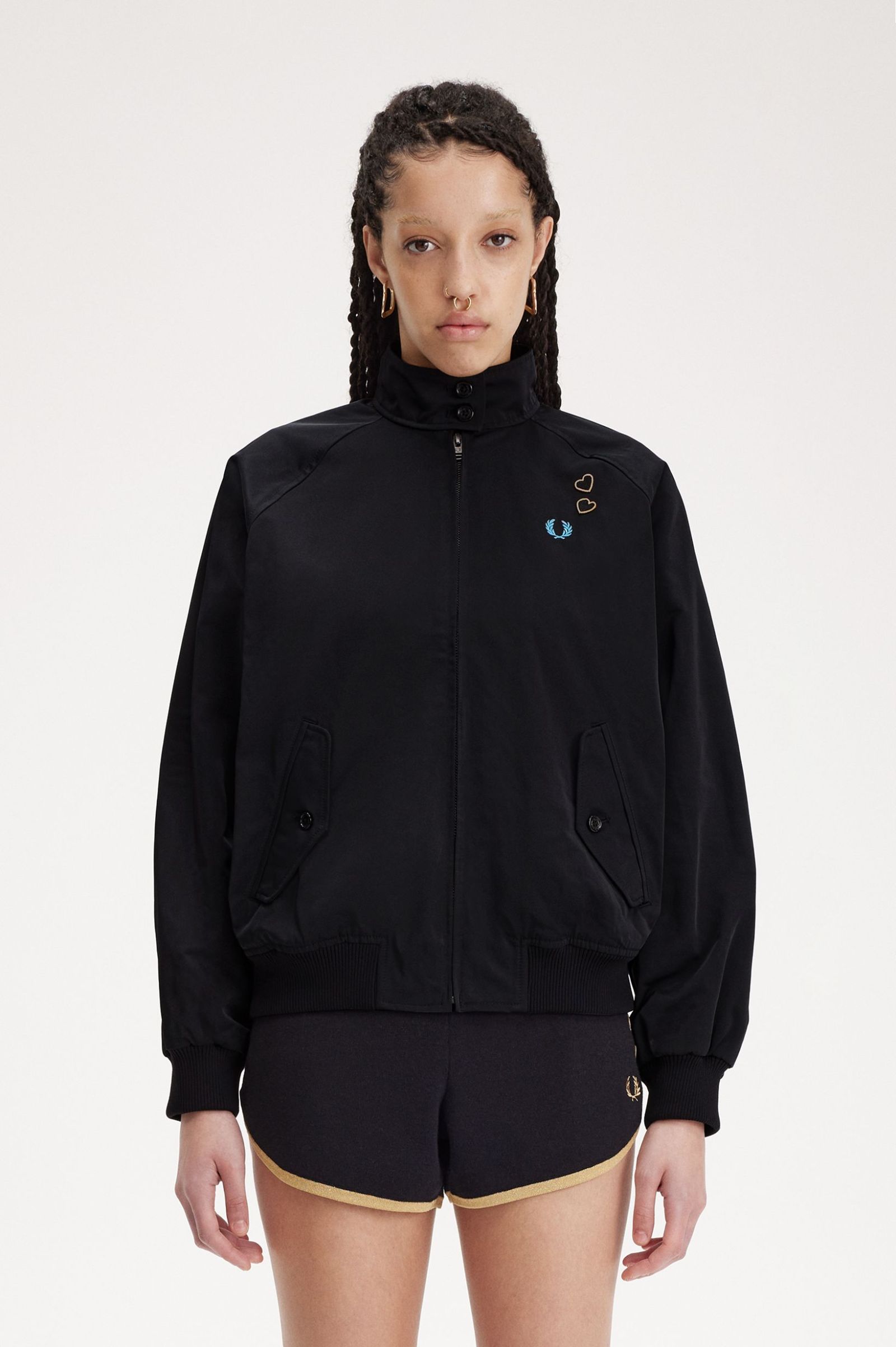 Fred Perry Amy Winehouse Laurel Wreath Zip-Through Jacket in Black 