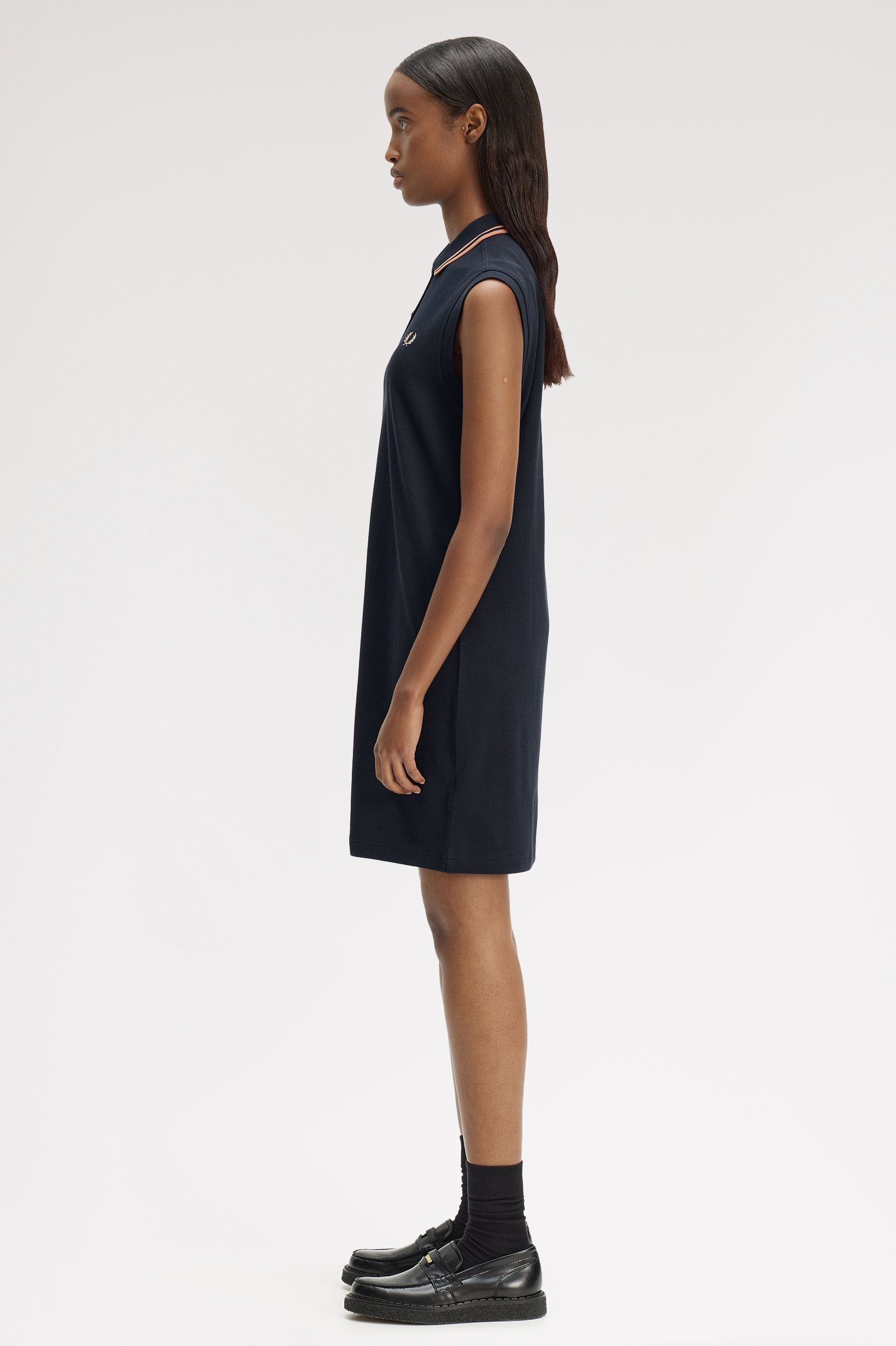 Fred Perry Sleeveless Dress (Navy/Peach/Peach)