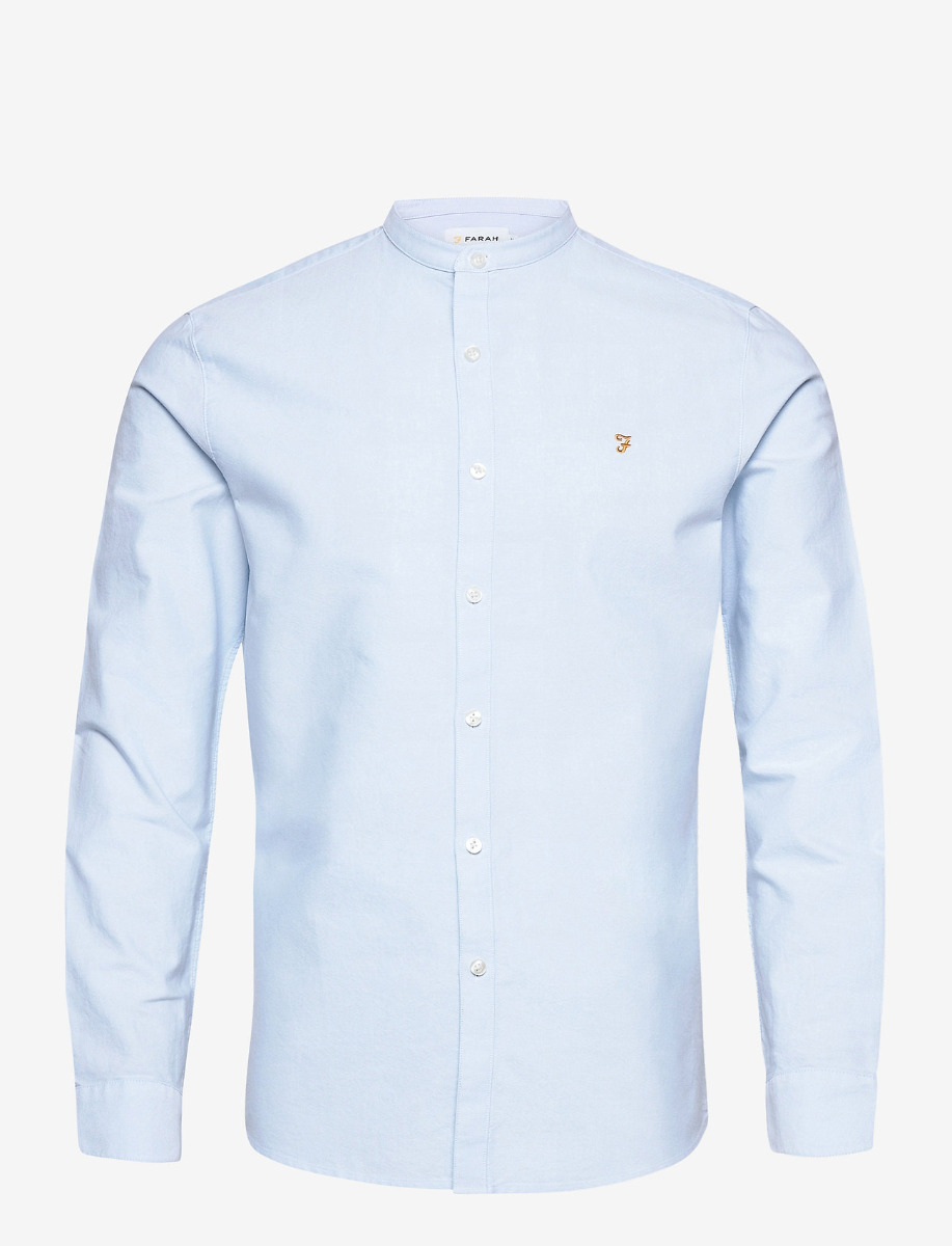 Farah Hemd Brewer Grandad Sky Blue-M