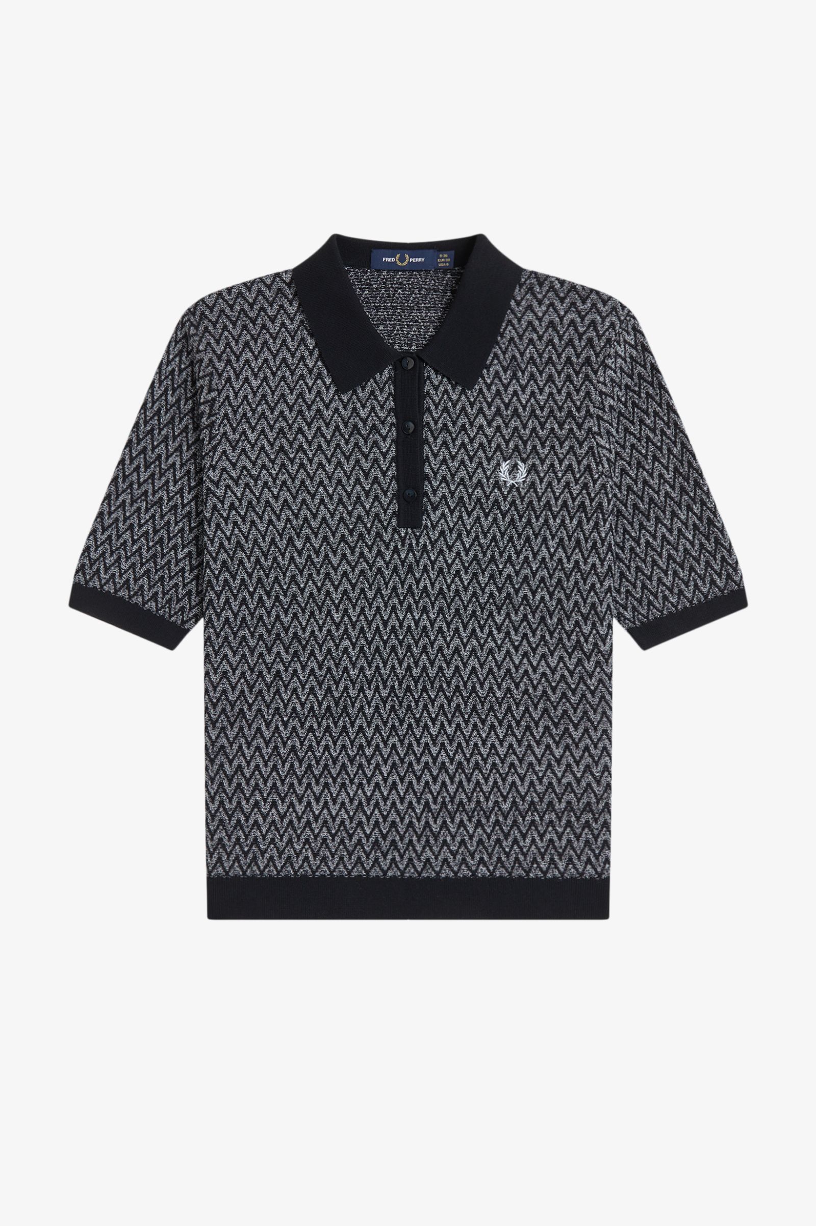 Fred Perry Textured Knitted Shirt (Black)