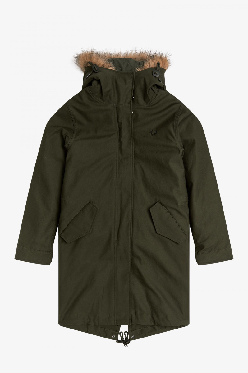 Fred Perry Damenparka Zip-In Liner Hunting Green