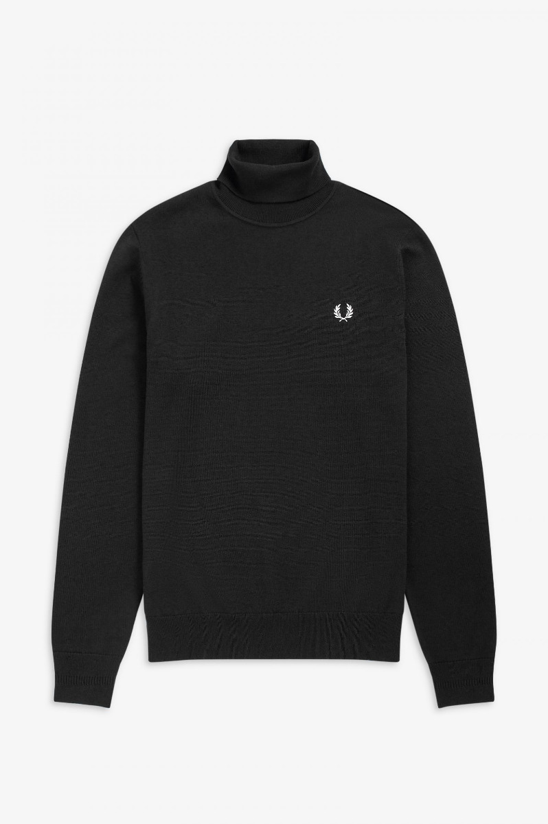 Fred Perry Roll Neck Jumper Black-L