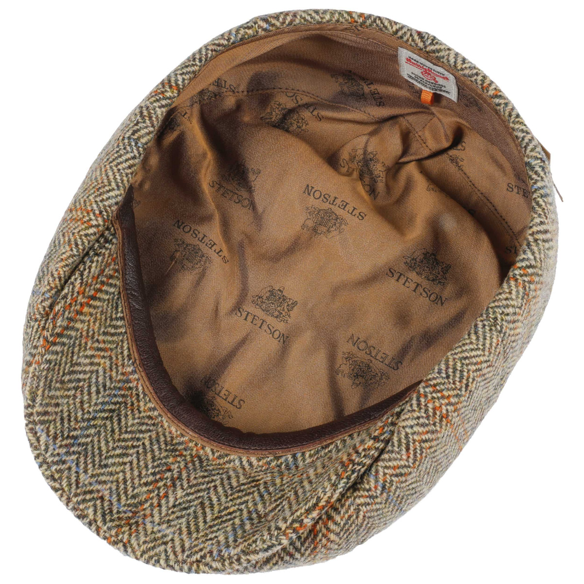 Stetson Hereford Harris Tweed Newsboy Cap beige