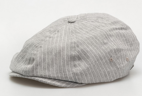 Brixton Brood LW Snap Cap Schirmmütze in Grau Weiß Gestreift 