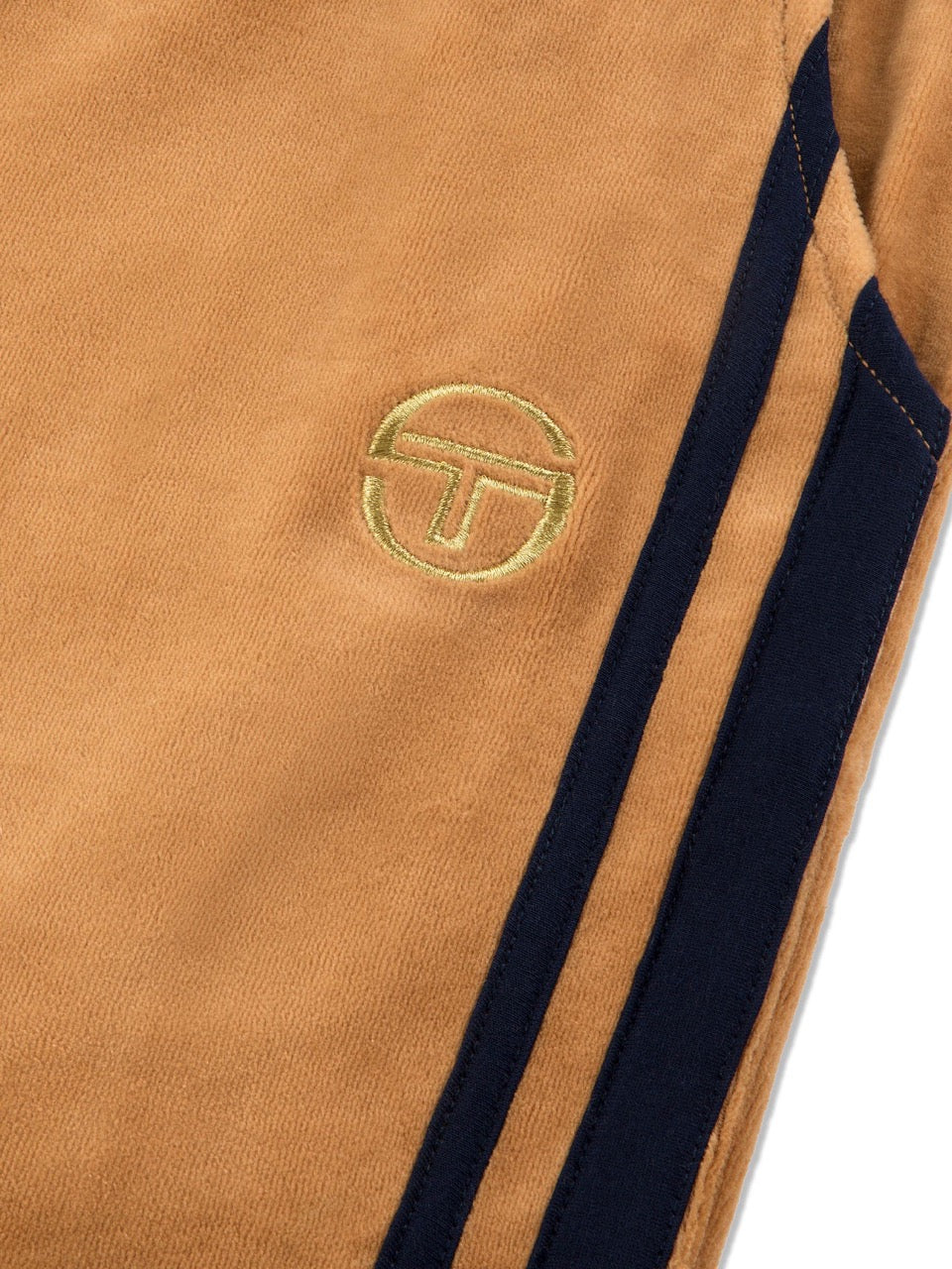 Sergio Tacchini Damarindo Velour Track Pant in Almond/Maritime Blue