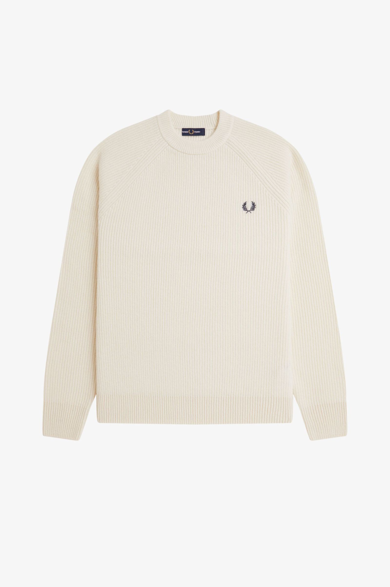 Fred Perry Lambswool Raglan Jumper (Ecru)