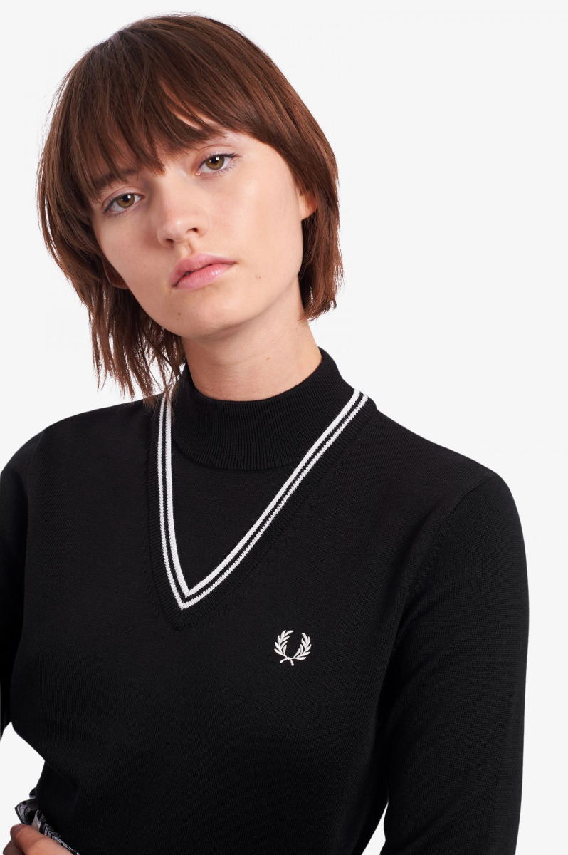 Fred Perry Pullover V-Insert Black K1107-8