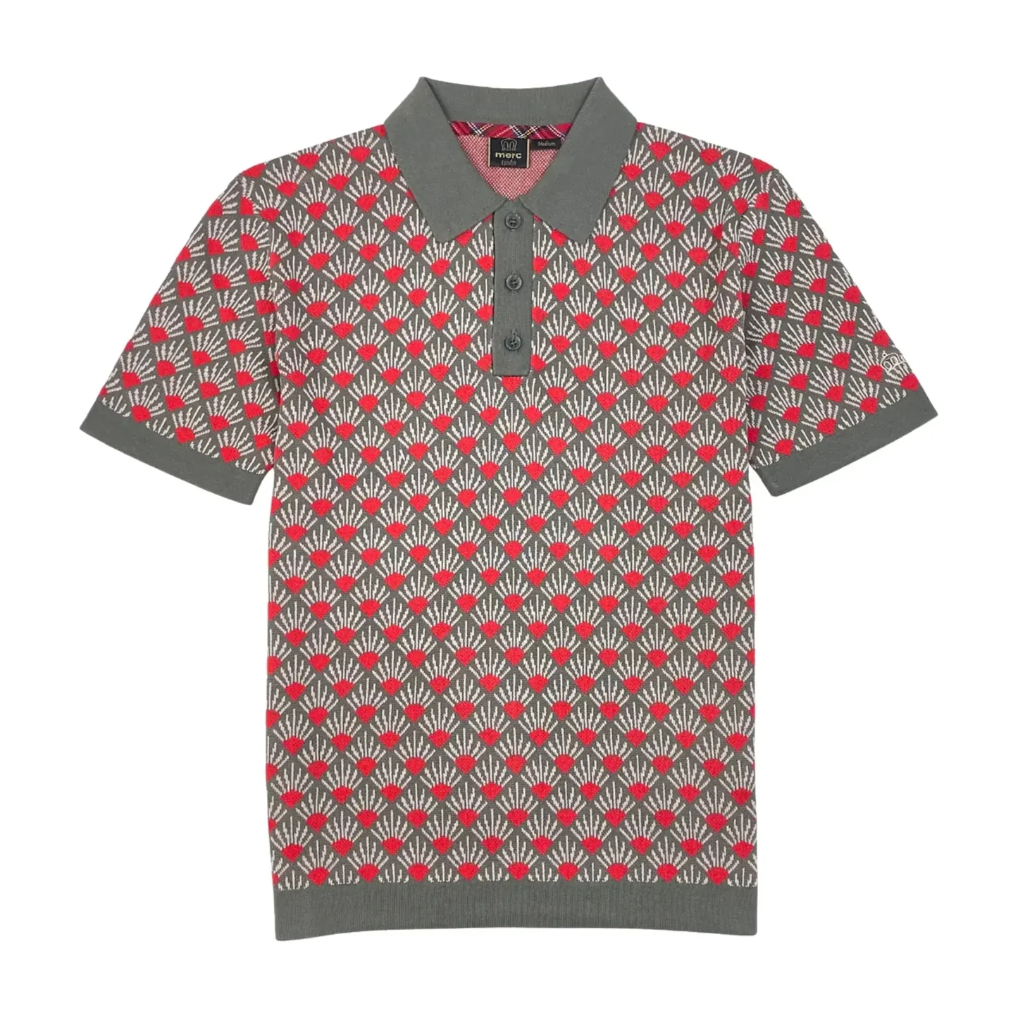 Merc Marcus Knitted Polo in Sage