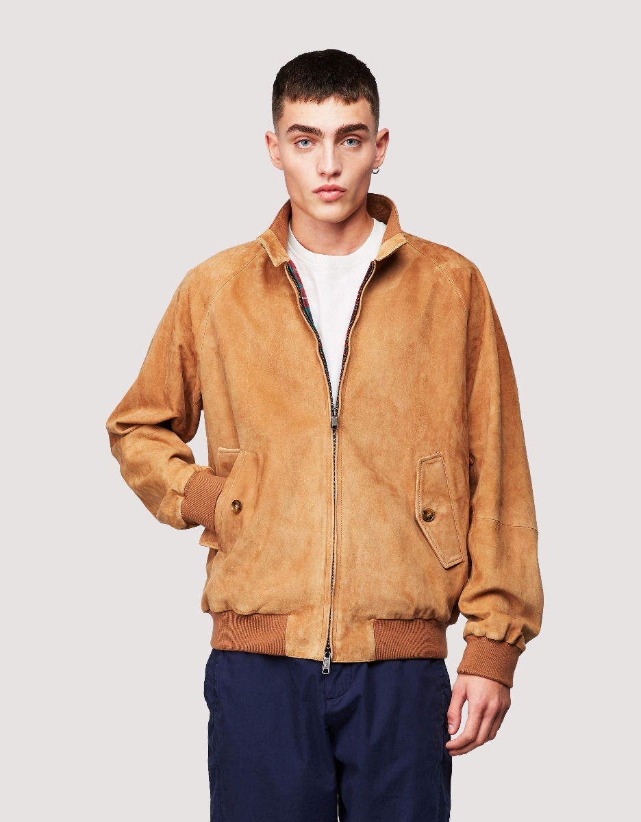Baracuta G9 Harrington Suede Tobacco