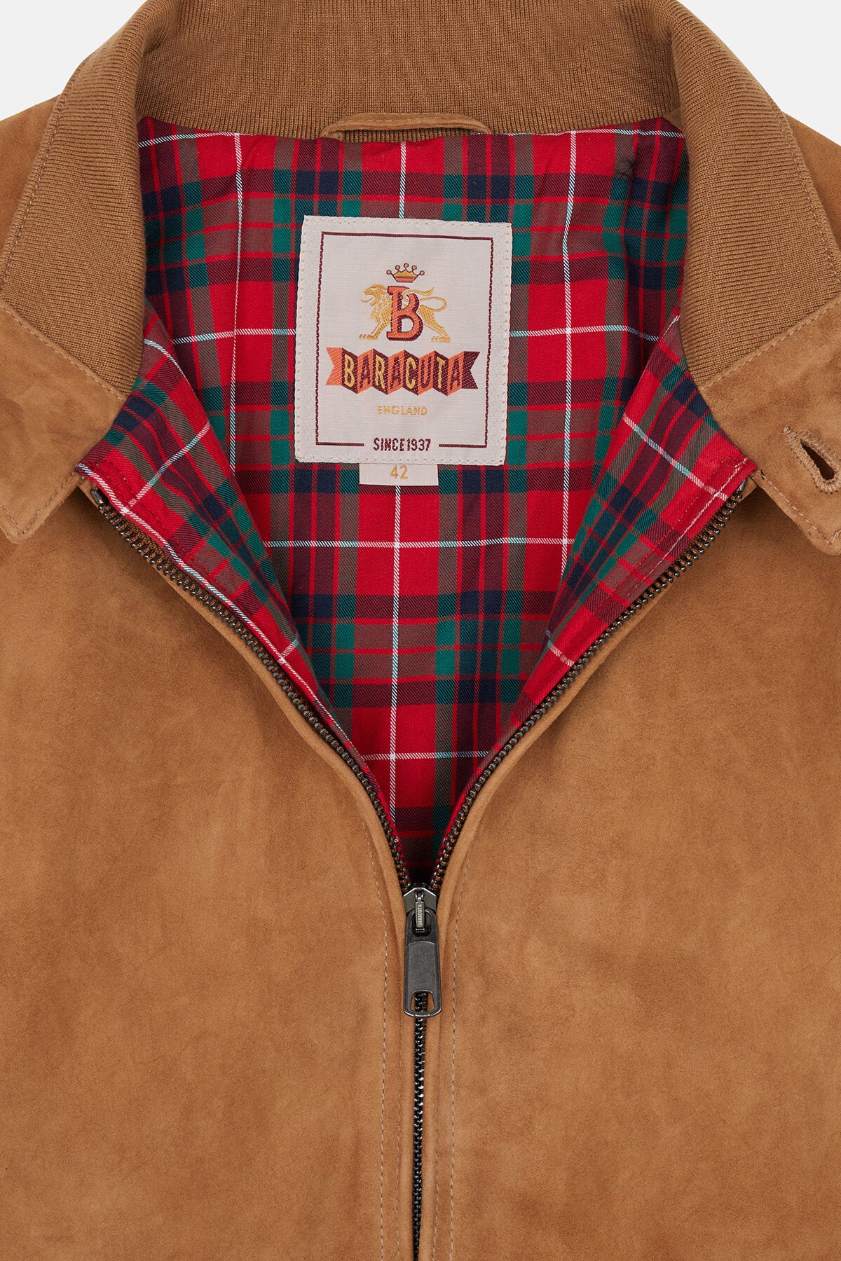 Baracuta G9 Harrington Suede in Tobacco