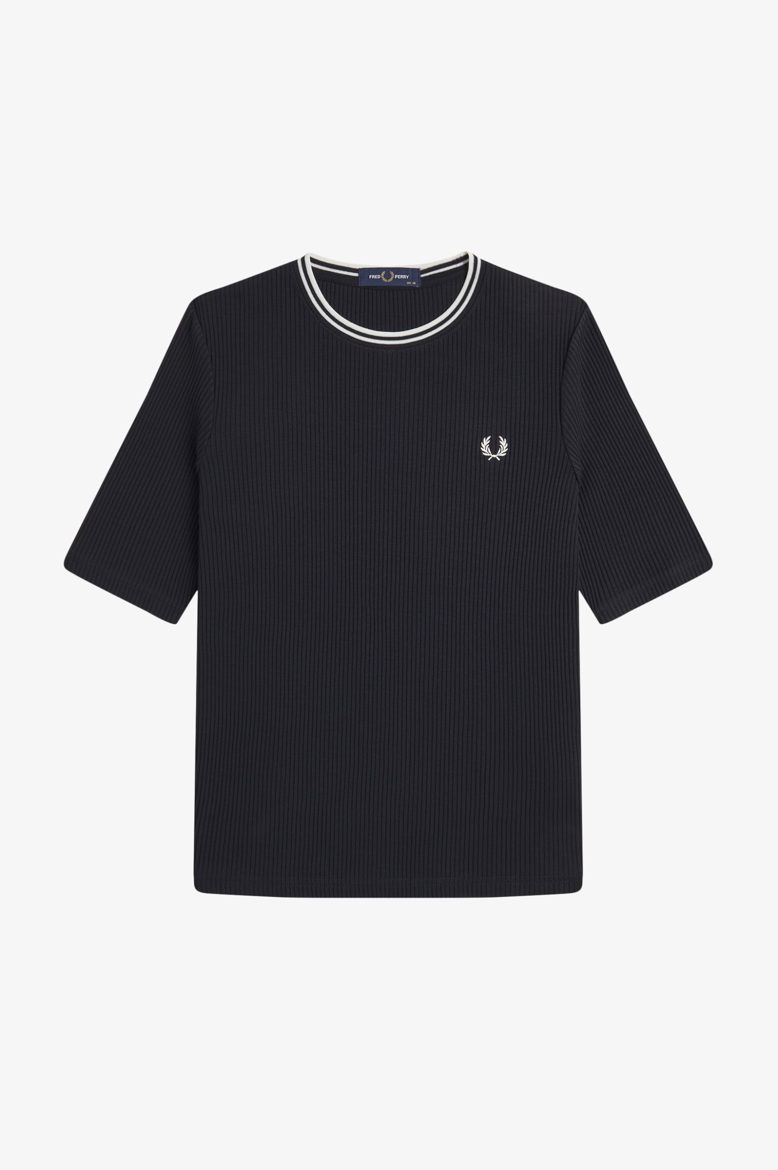 Fred Perry Twin Tipped Ribbed T-Shirt (Black)