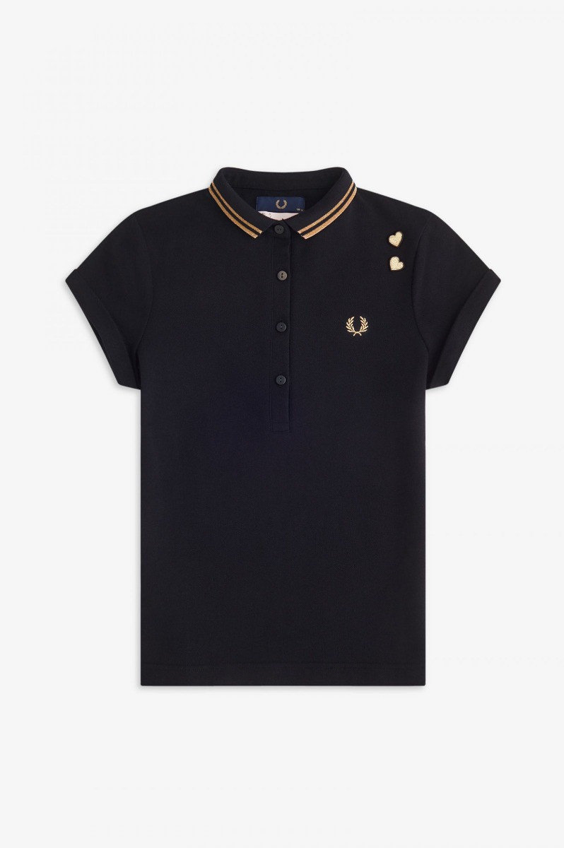 Fred Perry Amy Winehouse Metallic Trim Polo Shirt-12