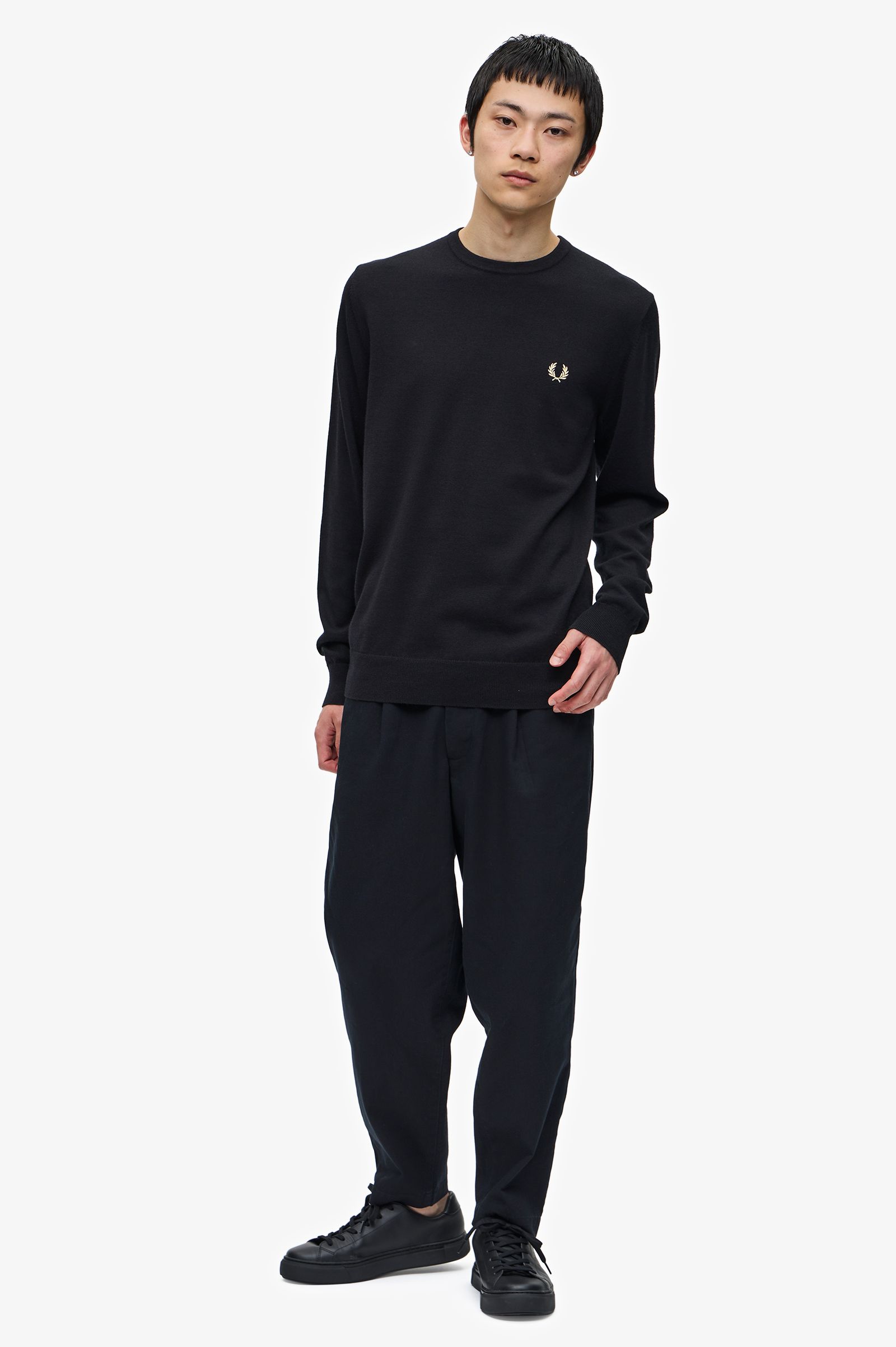 Fred Perry Classic Crew Neck Jumper Black