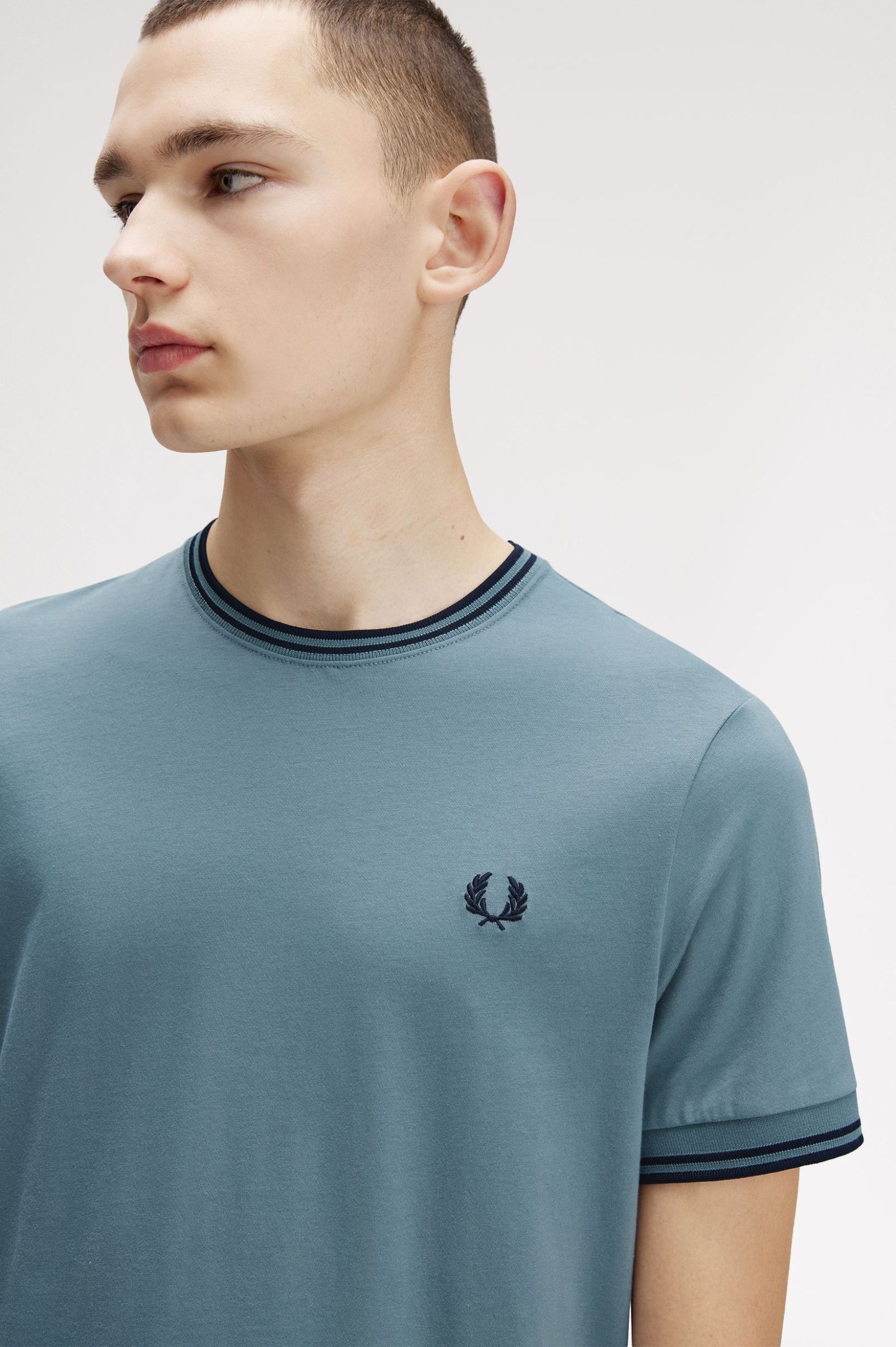 Fred Perry Twin Tipped T-Shirt in Stockport Blue/Navy