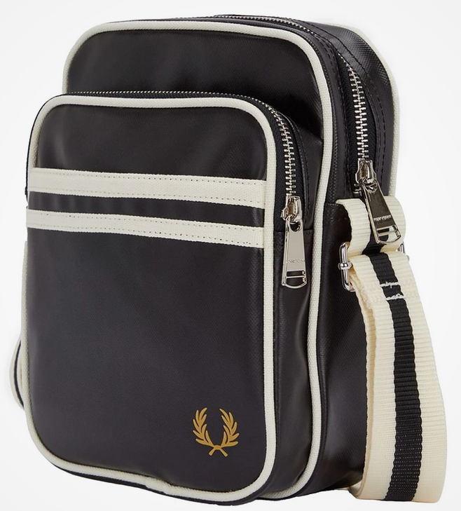 Fred Perry Classic Side Bag in Black/Ecru