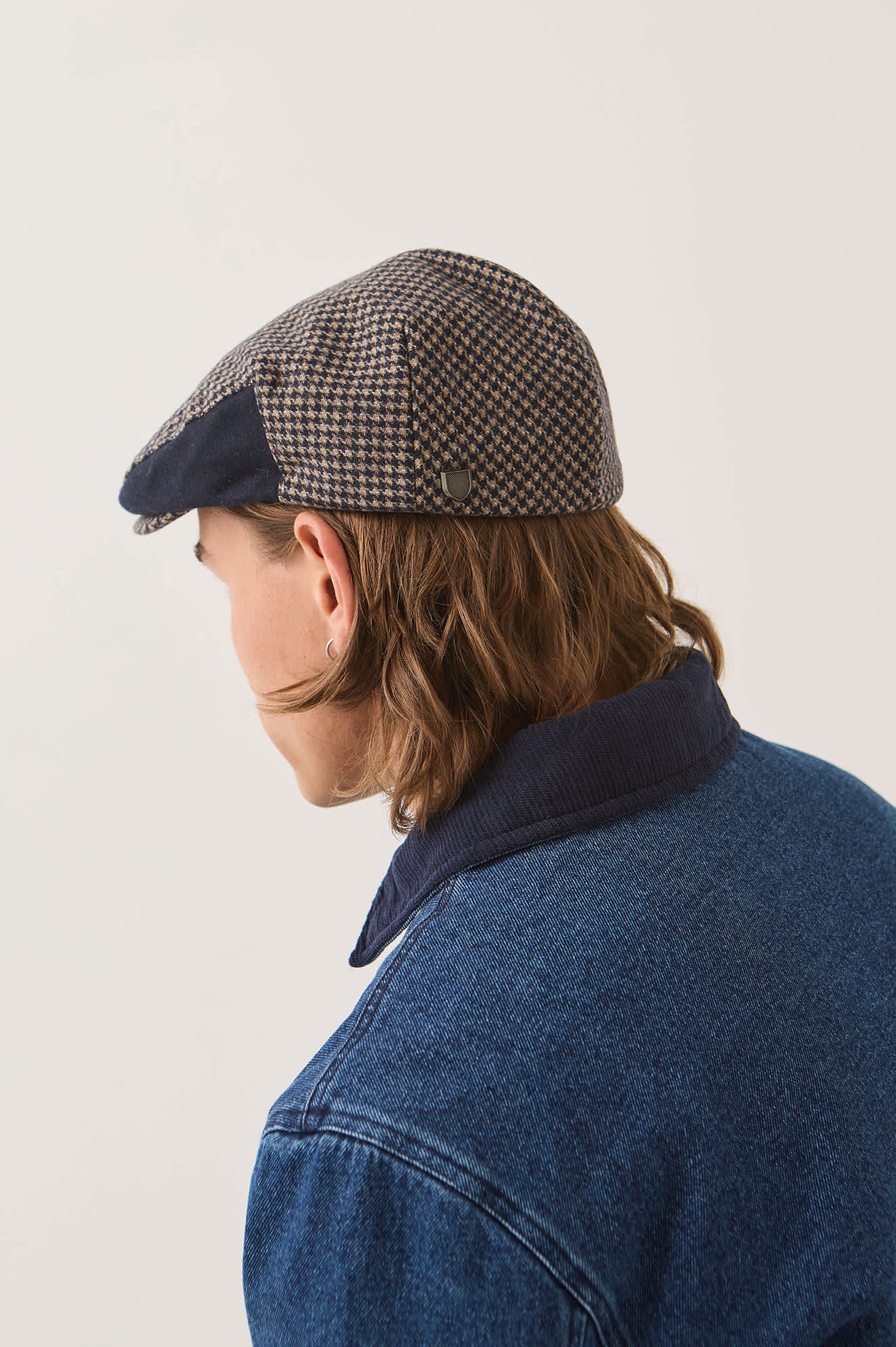 Brixton Hooligan Snap Cap (Navy/Sand Houndstooth)
