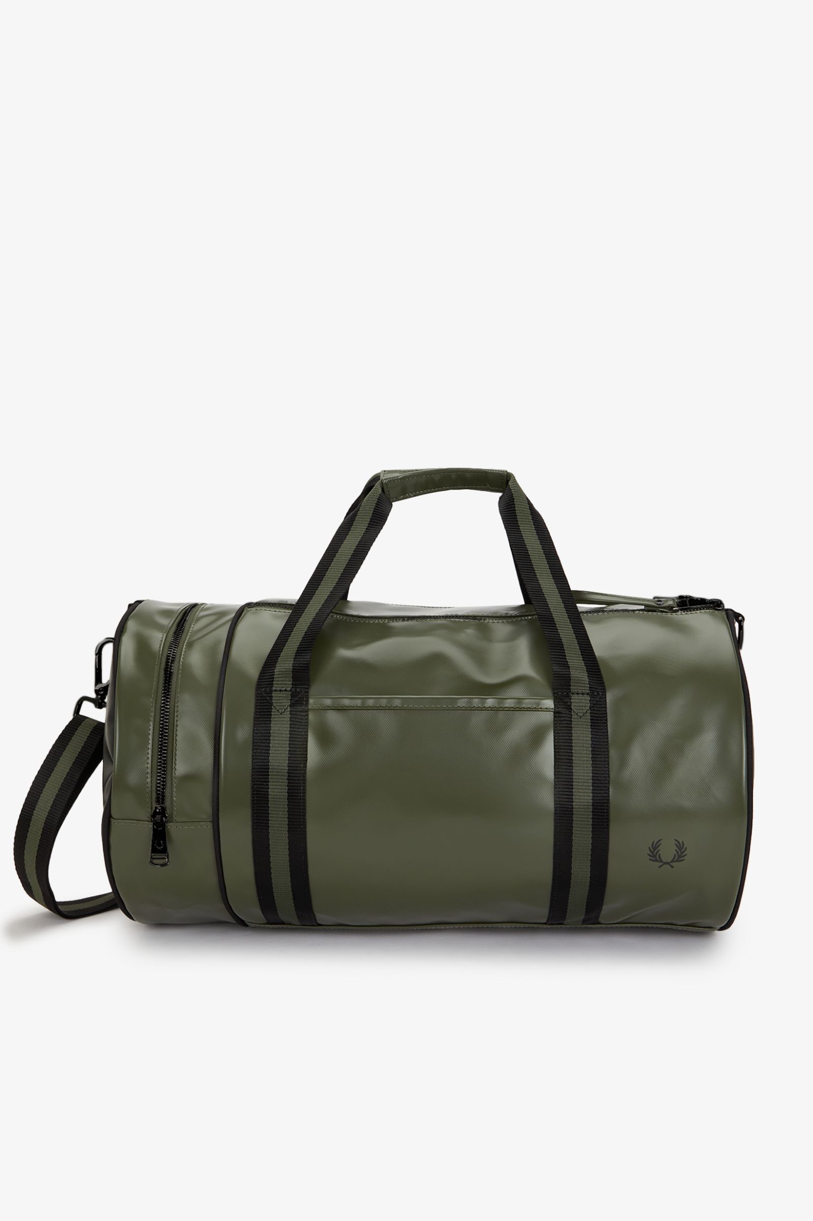 Fred Perry Classic Barrel Bag (Laurelwreath Green/Black) 