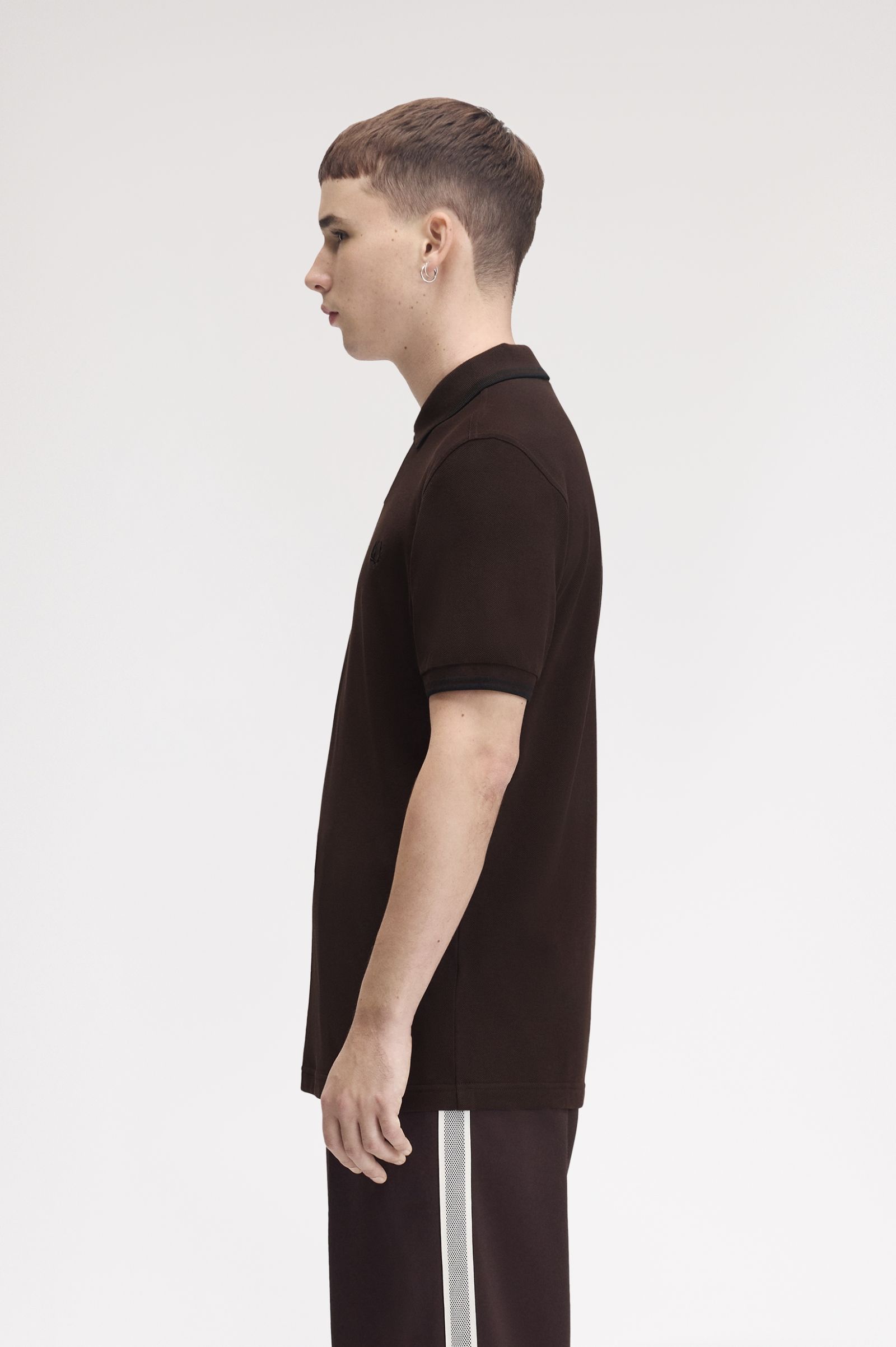 Fred Perry M3600 Twin Tipped Polo Shirt (Rich Brown/Black)